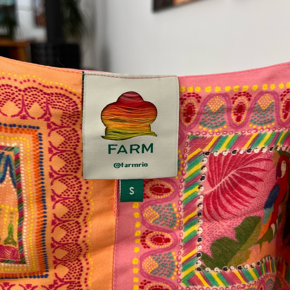 Farm Rio Mixed Scarves Tie Crop Top - Picture 4 of 7